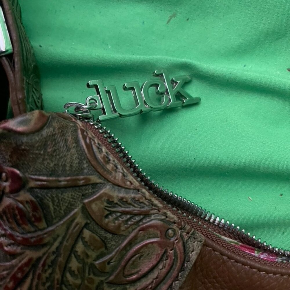 Vintage 80's Charm & Luck Metallic Shoulder Bag With Rhinestone Western Buckles - Picture 5 of 10